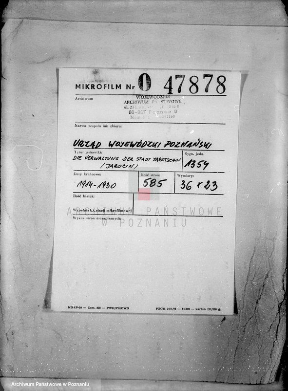 Obraz 2 z jednostki "Die Verwaltung der Stadt Jarotschewo /Jarocin/"