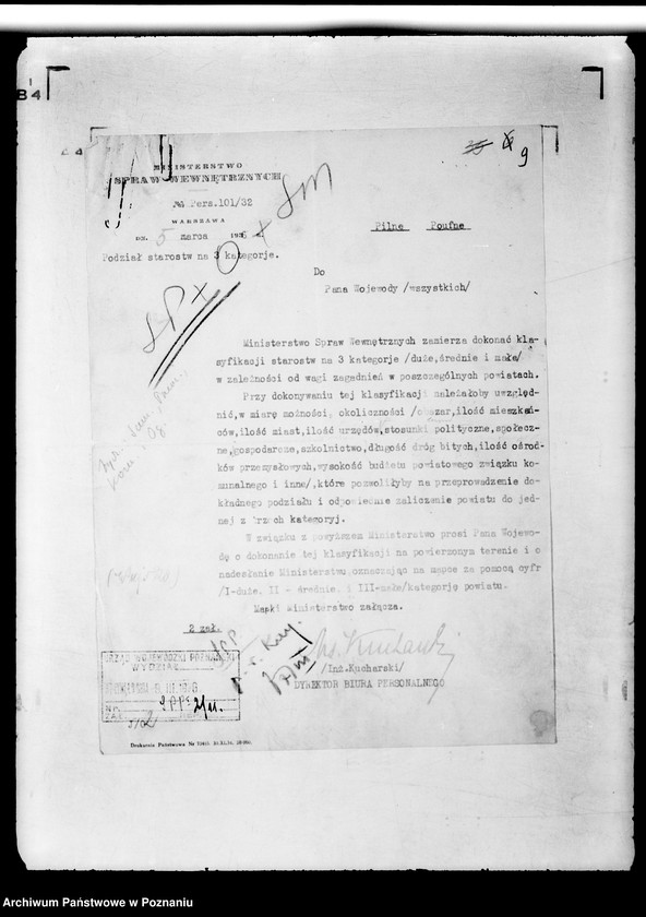 Obraz 12 z jednostki "Sprawy ogólne dotyczące organizacji Urzędu Wojewódzkiego, powiatowych władz administracji ogólnej i innych władz podległych"