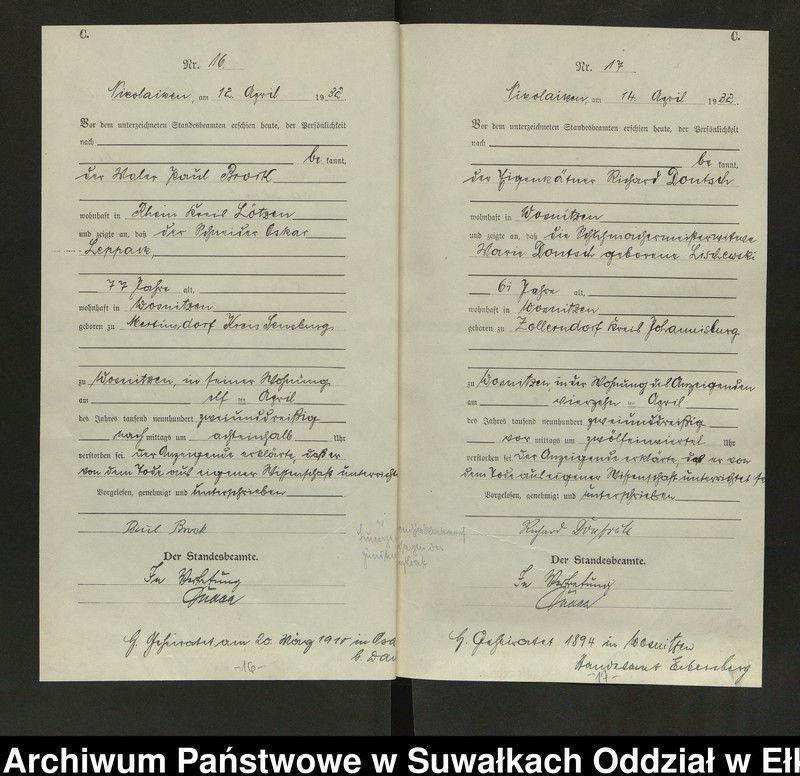 image.from.unit.number "Sterbe=Haupt=Register des Königlichen Preussischen Standes-Amtes Nikolaiken Kreis Sensburg"