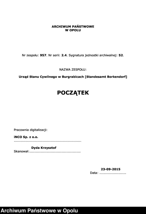 Obraz 1 z jednostki "Heiraths-Neben-Register des Standesamts Borkendorf pro 1891"