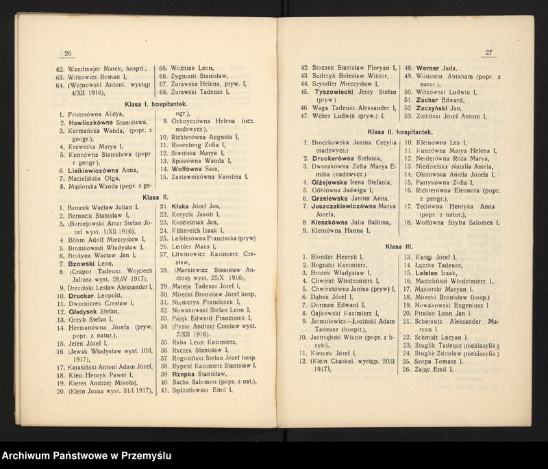 image.from.unit.number "VI Sprawozdanie kierownika Pryw[atnego] Gimnazjum Real[nego] w Chrzanowie za rok szkolny 1916/17"