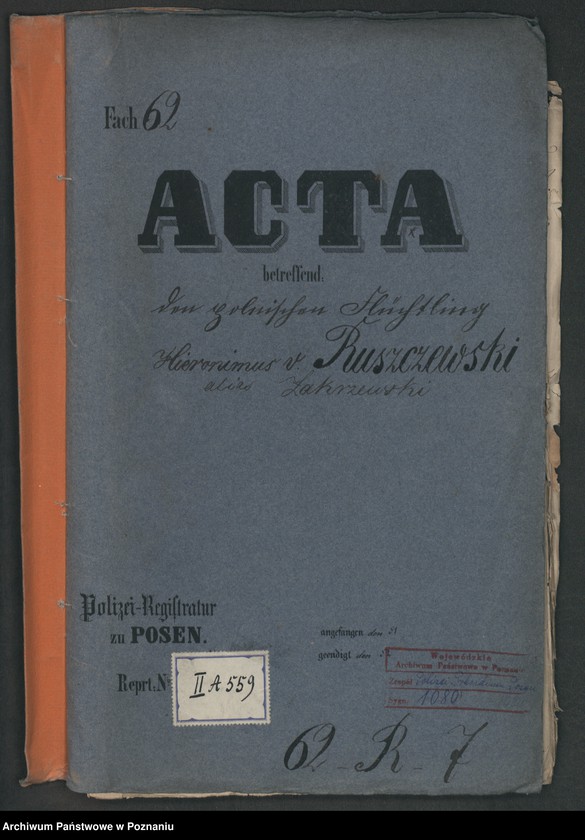 Obraz 2 z jednostki "A. betr. Hieronimus von Ruszczewski alias Zakrzewski"