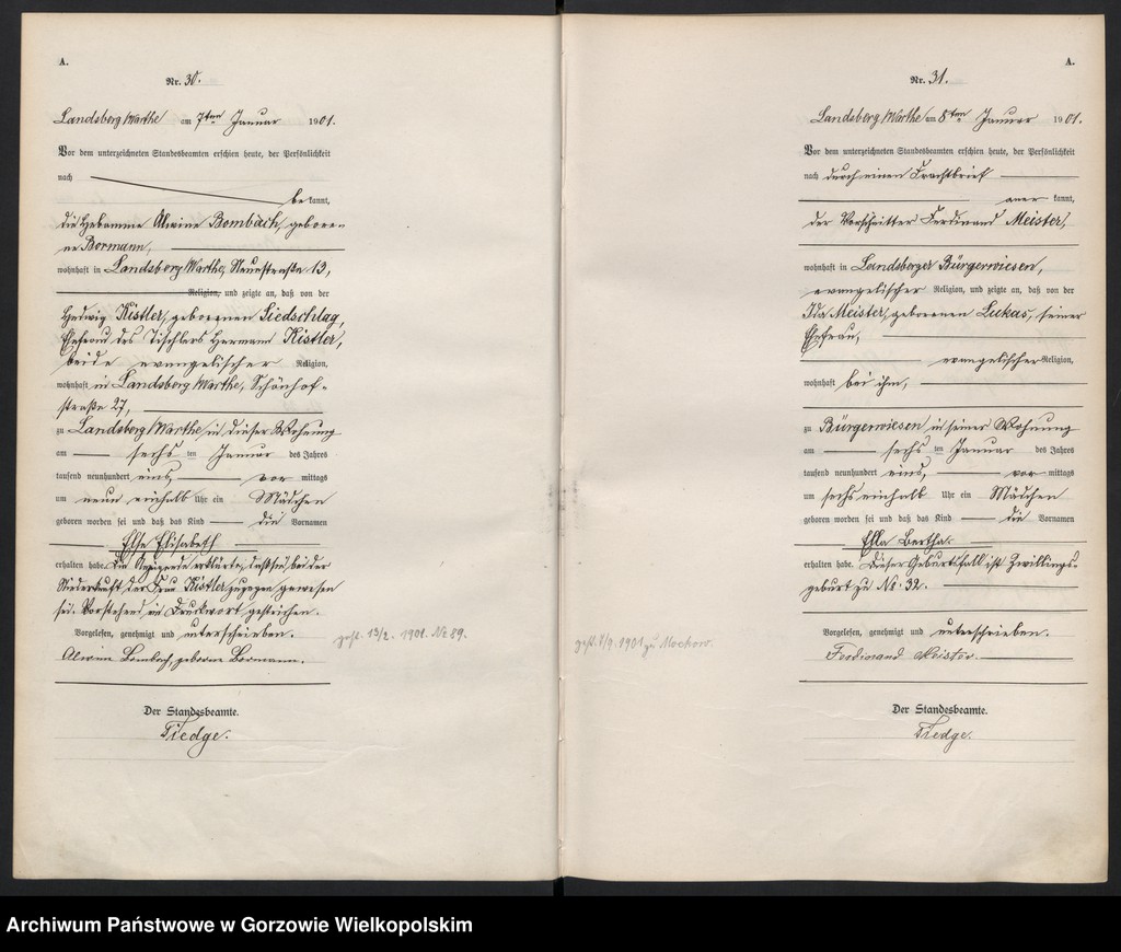 Obraz 18 z jednostki "Geburts Register"