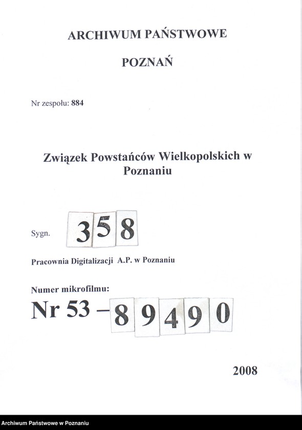 Obraz 1 z jednostki "Zduny, powiat Krotoszyn - akta koła."