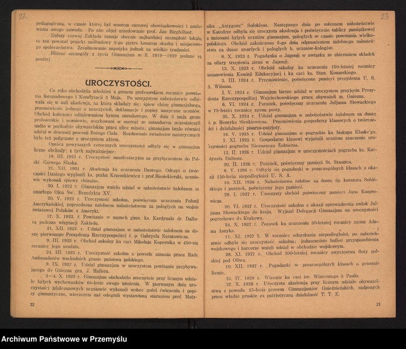 image.from.unit.number "Sprawozdanie Dyrekcji Państw[owego] Gimnazjum im. Bolesł[awa] Chrobrego w Gnieźnie za lata 1918/19-1928/29"