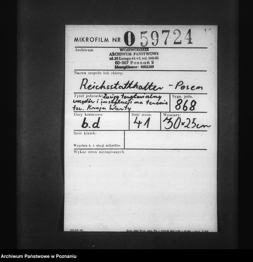 Obraz 2 z jednostki "Zasięg terytorialny urzędów i instytucji na terenie tak zwanego Kraju Warty"