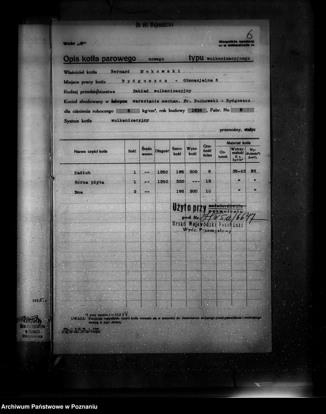 Obraz 10 z jednostki "Warsztat wulkanizacyjny B. Makowskiego w Bydgoszczy, Bydgoszcz - nr woj. 6647"