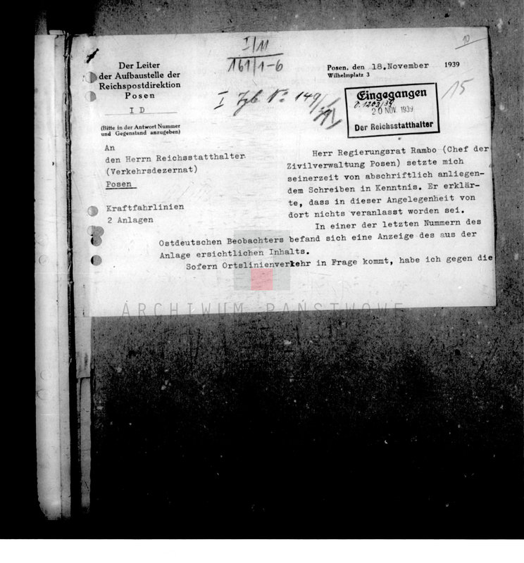 Obraz 20 z jednostki "Zarządzenia i korespondencja policji i władz w sprawach komunikacji drogowej"