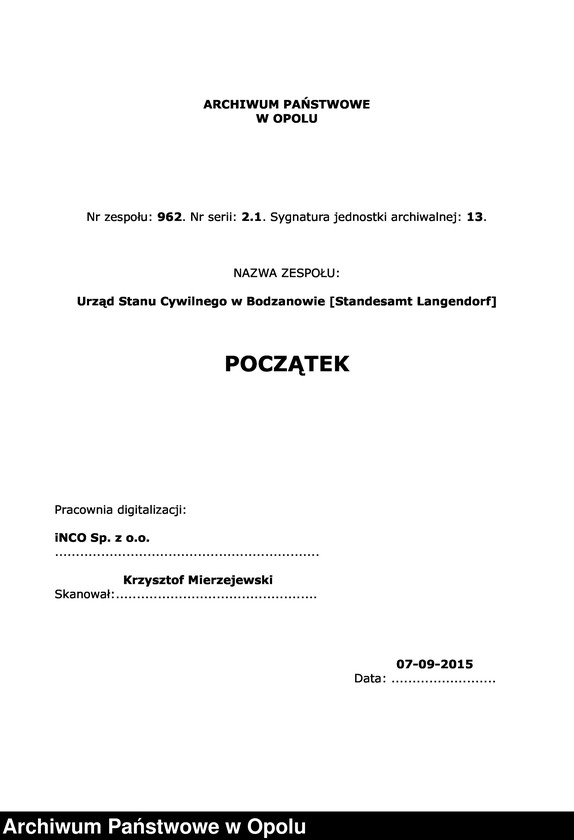 Obraz 1 z jednostki "Geburts-Neben-Register des Standesamts Langendorf pro 1886"