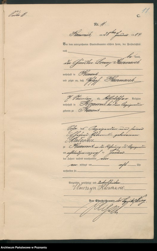 Obraz 14 z jednostki "Sterbe-Haupt-Register"