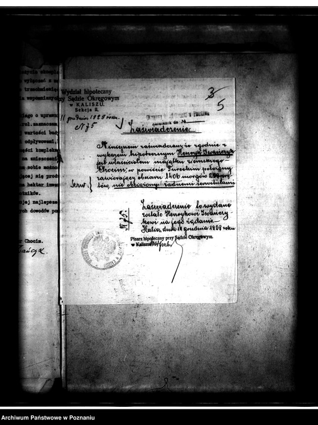 Obraz 9 z jednostki "Wyłączenie z art. 4 i 5 ustawy z dnia 28.12.1925 r. o wykonaniu reformy rolnej majątku Chocim powiatu tureckiego"