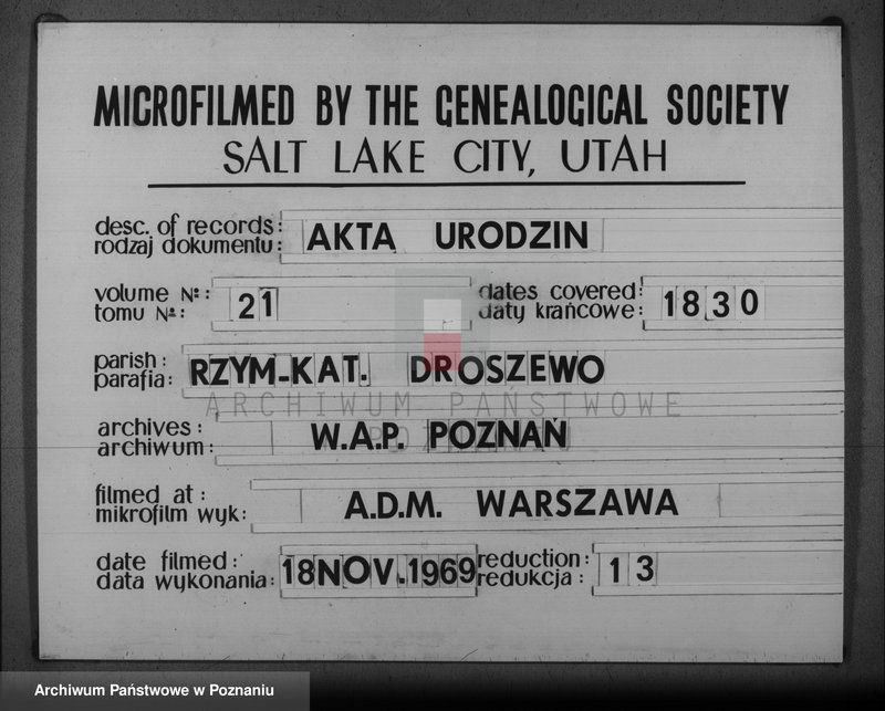 image.from.team "Akta stanu cywilnego Parafii Rzymskokatolickiej Droszew (pow. ostrowski)"