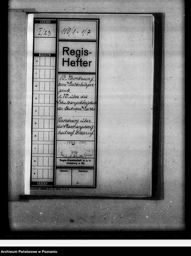 Obraz 6 z jednostki "13. Verordnung zum Reichsbürgergesetz. Verordnung über die Schutzangehörigkeit des Deutschen Reichs. Verordnung über die Staatsangehörigkeit auf Wiederruf"