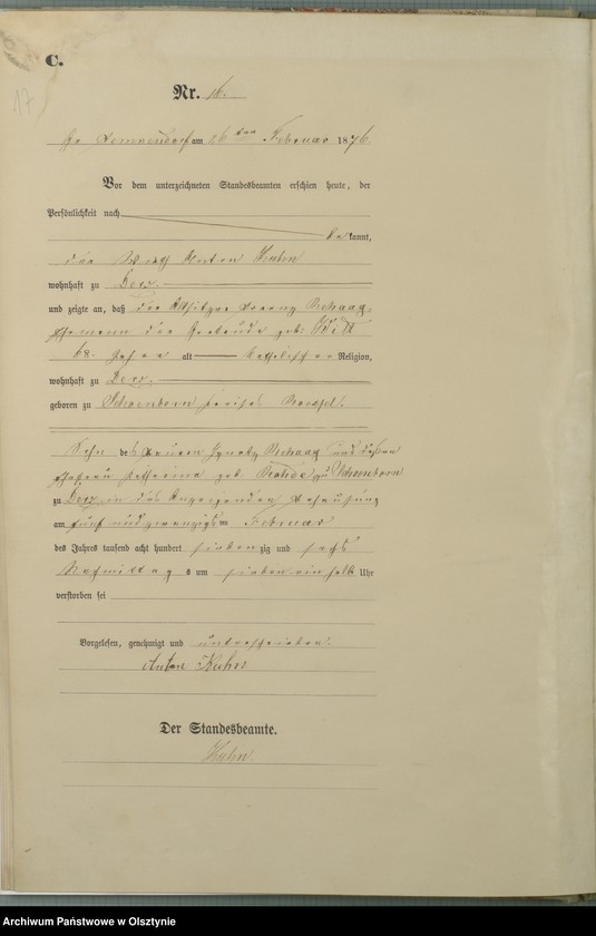 image.from.unit.number "Sterbe-Haupt-Register Nr 1 - 77"