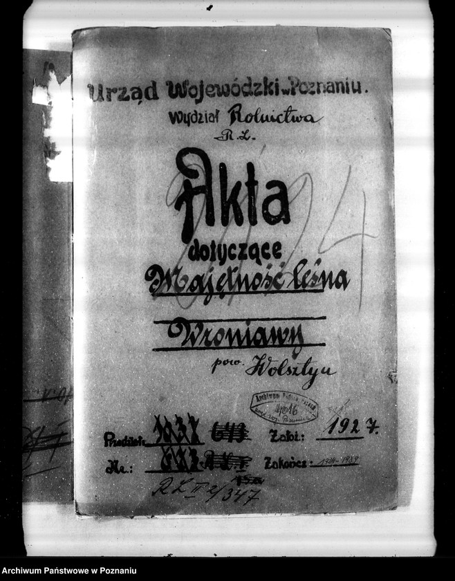 Obraz 4 z jednostki "Majętność leśna Wroniawy powiat wolsztyński"