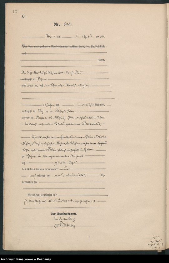 Obraz 14 z jednostki "Księga miejscowa zgonów tom II [Rejestr główny zgonów]"