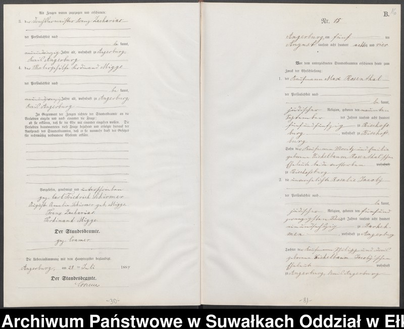 image.from.unit.number "Heiraths-Neben-Register des Preussischen Standes-Amtes Angerburg Kreis Angerburg"