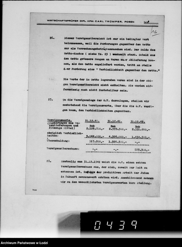 Obraz 20 z jednostki "Bericht über die Prüfung bei der Gettoverwaltung-Litzmannstadt."