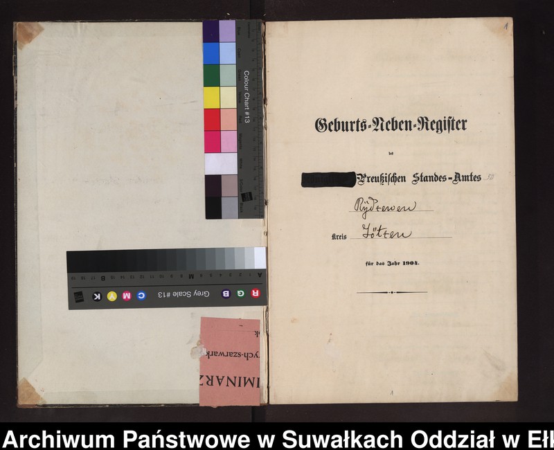 image.from.unit.number "Geburts-Neben-Register des Preussischen Standes-Amtes Rydzewen Kreis Lötzen"