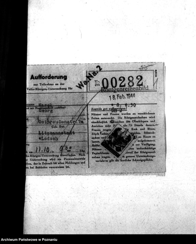 Obraz 5 z jednostki "[Akta personalne wychowanka Georga Marka, ur. 23 X 1930]."