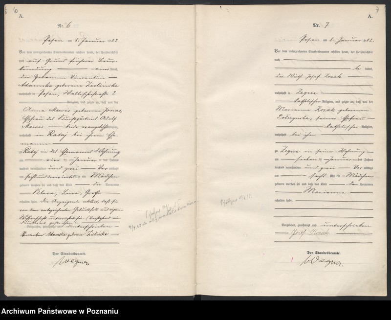 Obraz 6 z jednostki "Księga miejscowa urodzeń"