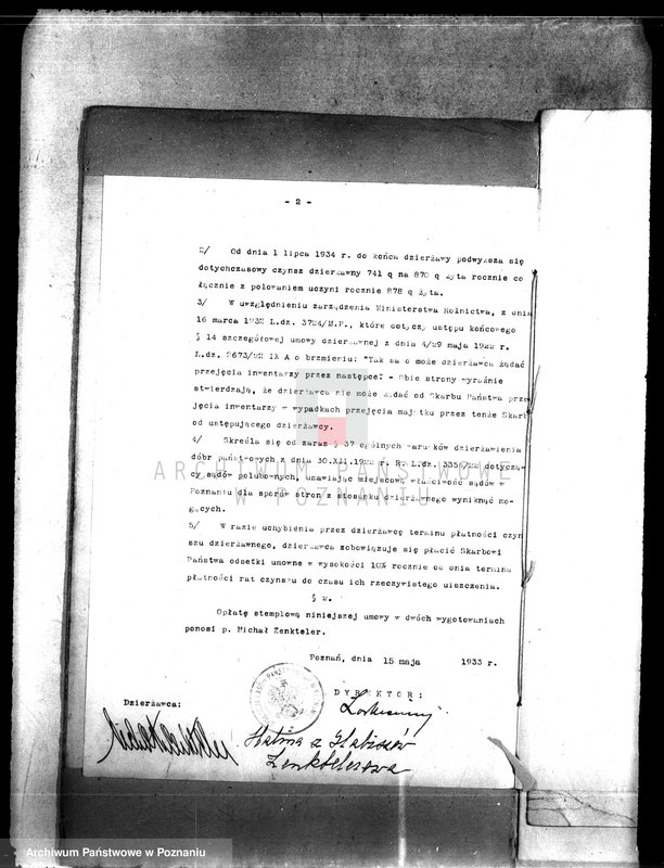 Obraz 11 z jednostki "Umowa dzierżawna majątku państwowego Pałczyn w powiecie wrzesińskim"