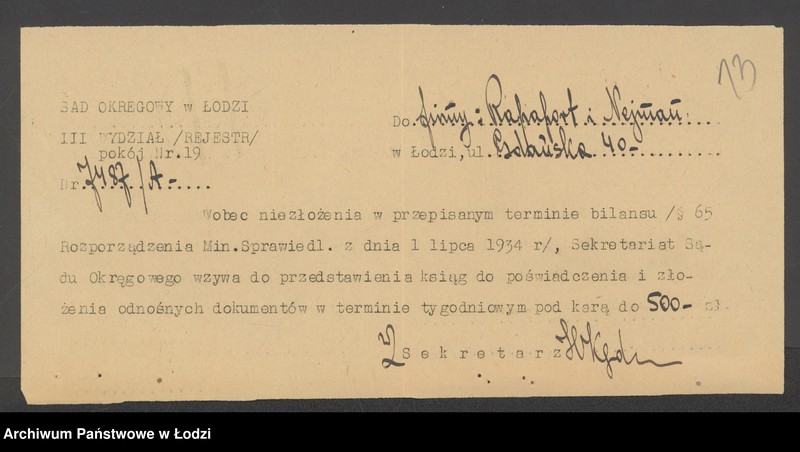 Obraz 15 z jednostki "Rapaport i Nejman- wyrób i sprzedaż pończoch"