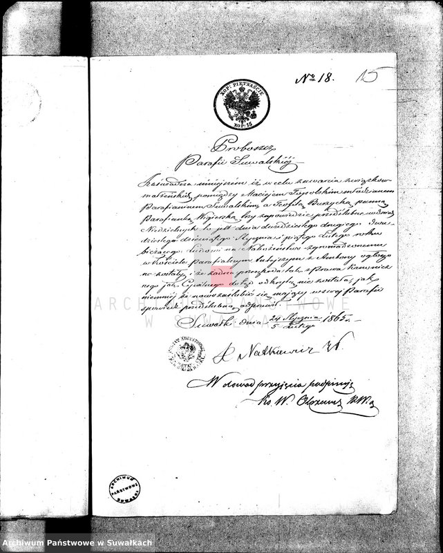 image.from.unit.number "Anneksa do Akt Zaślubionych Parafii Wigierskiej z Roku 1865."