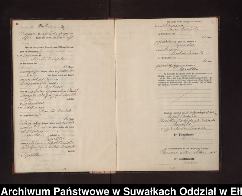 image.from.unit.number "Heiraths-Neben-Register des Preussischen Standes-Amtes Rydzewen Kreis Loetzen"