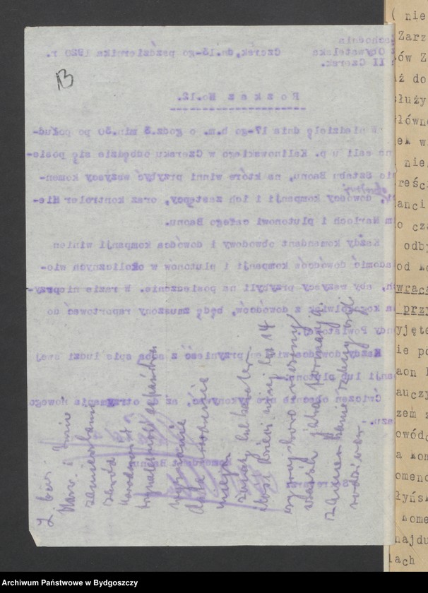 image.from.unit.number "[Raporty Kompani Rytel Zachodniej Straży Obywatelskiej - rozkazy Komendy Powiatowej w Chojnicach, Baonu II Czersk. Spis członków Zachodniej Straży Obywatelskiej Kompani Rytel]"