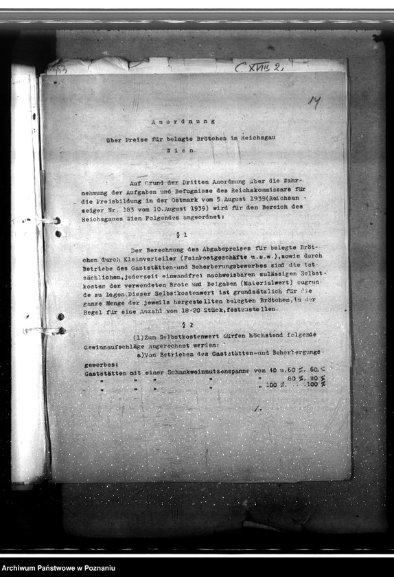 Obraz 19 z jednostki "Regelung der Speisepreise in Gaststätten und Beherbergungsbetrieben"