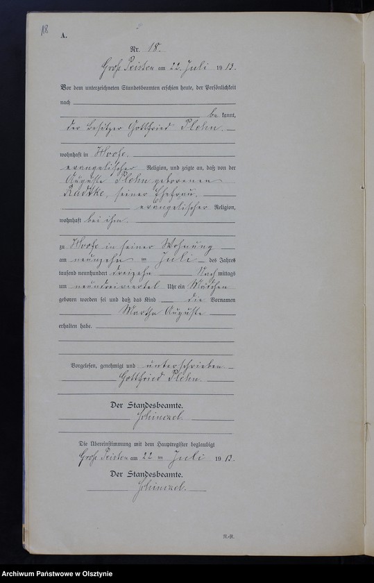 image.from.unit.number "Geburts-Neben-Register Nr 1 - 38 [Księga urodzeń- wtóropis ]"
