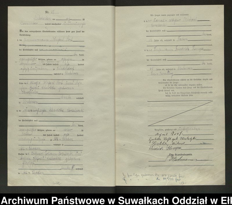 image.from.unit.number "Heirats=Haupt=Register des Königlichen Preussischen Standes-Amtes Nikolaiken Kreis Sensburg"