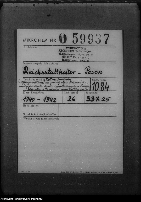 Obraz 2 z jednostki "Zatrudnienie i wynagrodzenie za pracę dla Niemców, miejscowych oraz osadzonych w Kraju Warty z terenów nadbałtyckich"