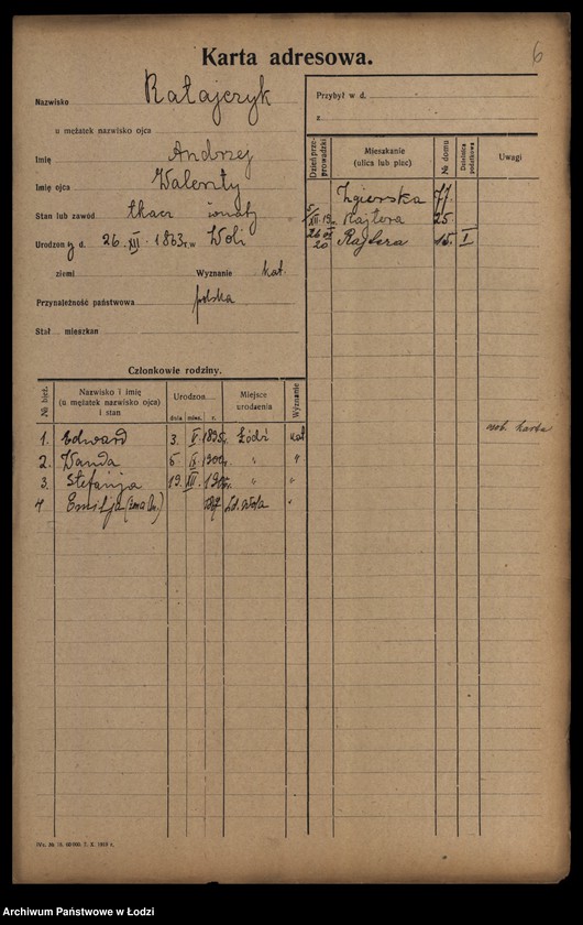 image.from.unit.number "[Spis ludności Łodzi] Ratajczyk-Ratke"