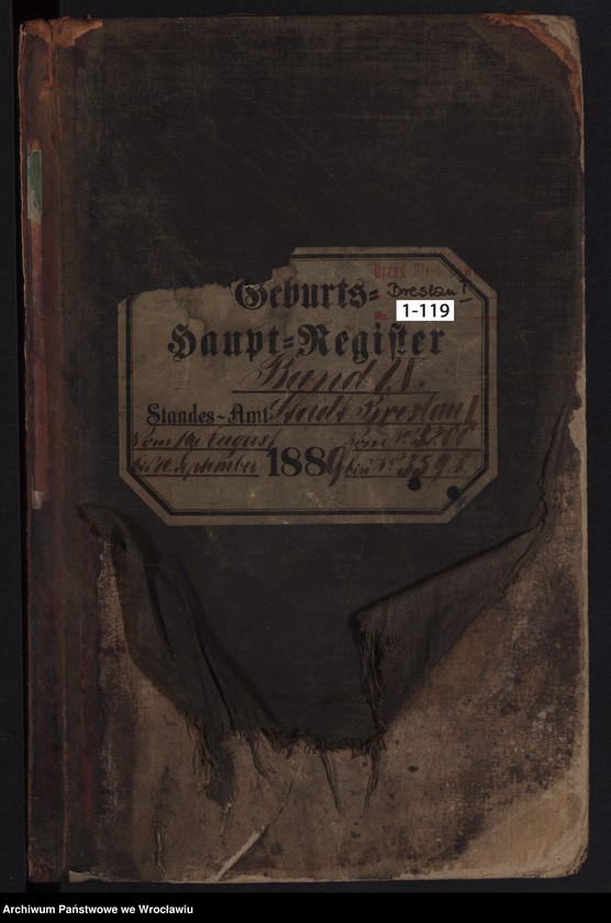 image.from.unit.number "Geburts-Haupt-Register Breslau I 1889 Band 9"