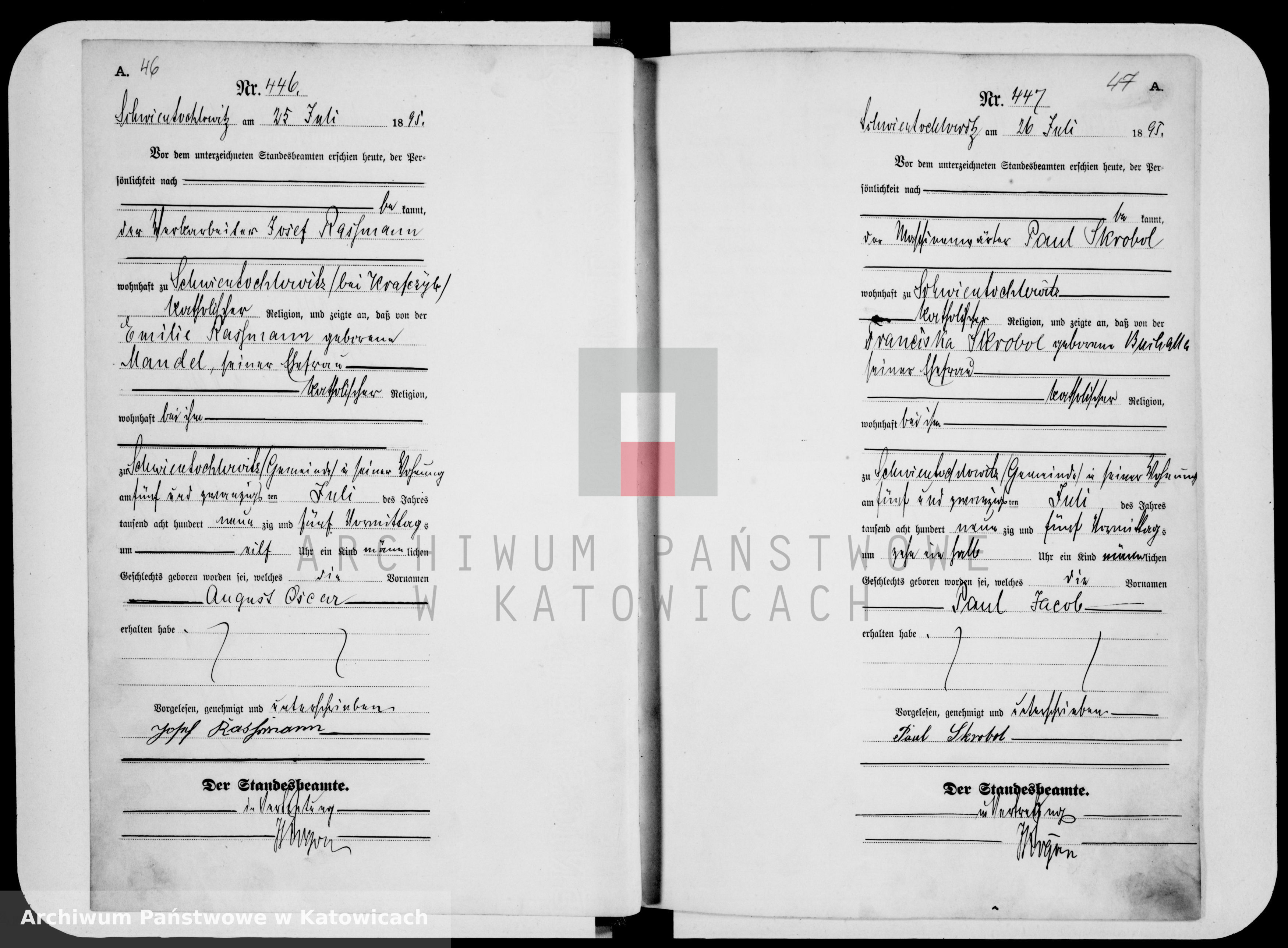 Skan z jednostki: Księga urodzeń T.2 nr 401-820