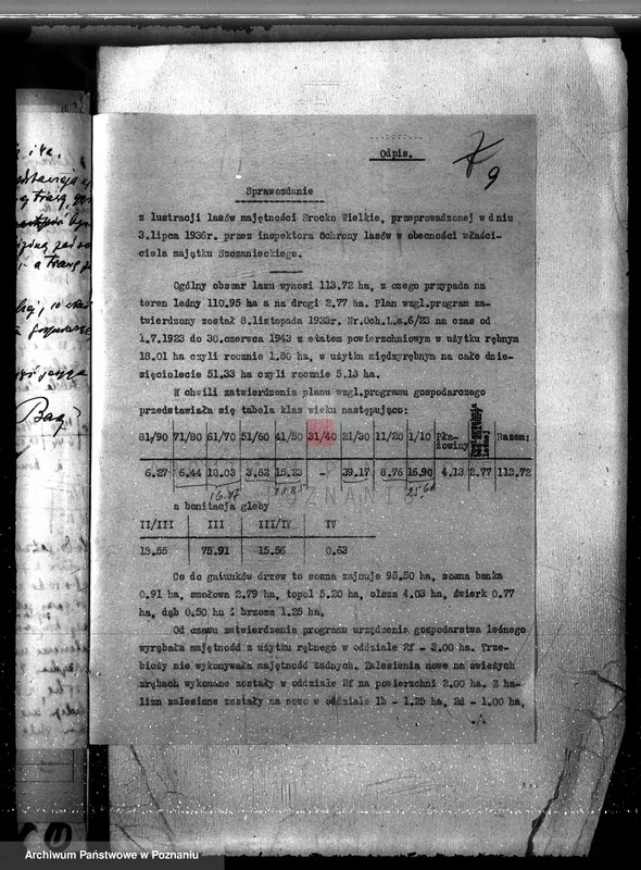 Obraz 13 z jednostki "Majętność leśna Srocko-Wielkie powiat kościański"