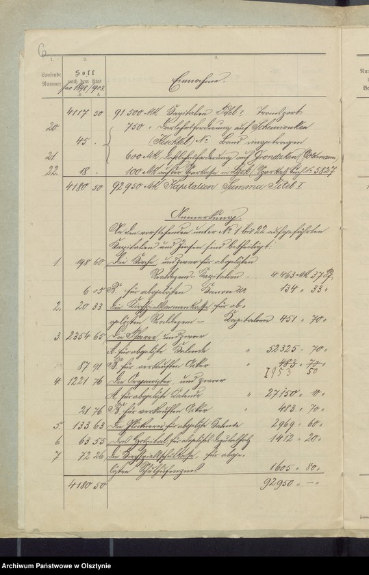 image.from.unit.number "Rechnung über Einnahme und Ausgabe der Kirchenkasse zu Widminnen"