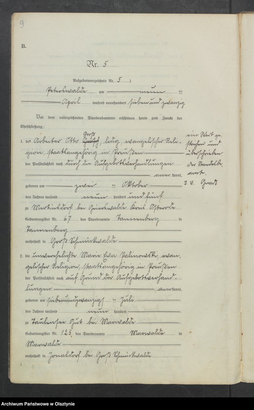 Obraz 11 z jednostki "Heirats-Neben-Register Nr 1 - 19, 1-6, 1-14, 1-16"