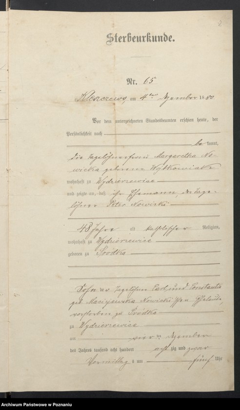 image.from.unit.number "Acta betreffend die Sammel-Akten zu den Heiratsregistern des Standesamtsbezirk Wyslawice Kreis Schroda"