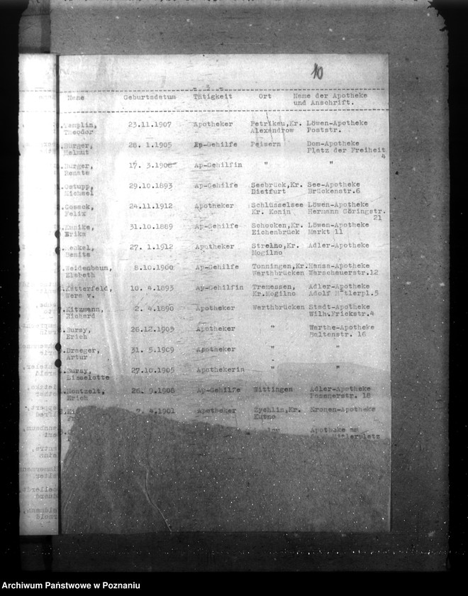 Obraz 14 z jednostki "Spisy lekarzy i aptekarzy w Kraju Warty"