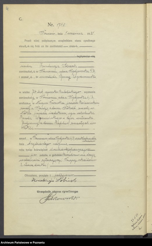 Obraz 6 z jednostki "Księga miejscowa zgonów tom IV [Rejestr główny zgonów]"