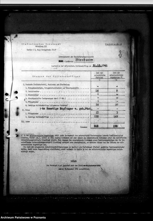 Obraz 6 z jednostki "Schnelldienst der Reichsfürsorgestatistik Regierungsbezirk Posen"