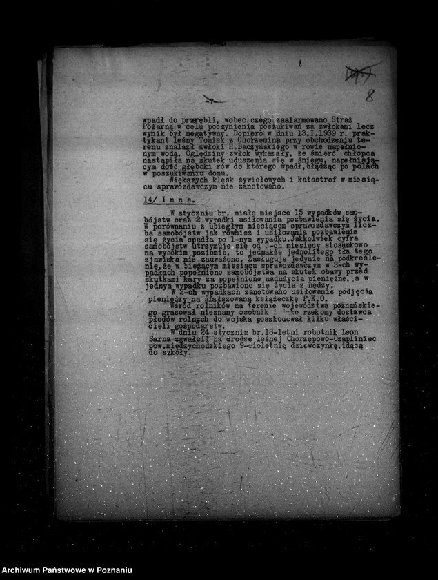 Obraz 12 z jednostki "Sprawozdania ze stanu bezpieczeństwa za miesiące styczeń-luty-marzec 1939 r."