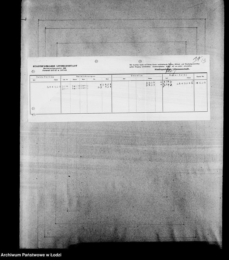 Obraz 17 z jednostki "Bankkonto nr 1600"