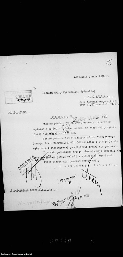 Obraz 19 z jednostki "[Sprawy podatkowe]"