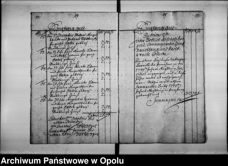 Obraz 11 z jednostki "Domnestical Cassa Rechnung. Bey der Königl[ichen] Stad Oppeln. Vom 1 January. Bis ultima Decembris Anno 1741."