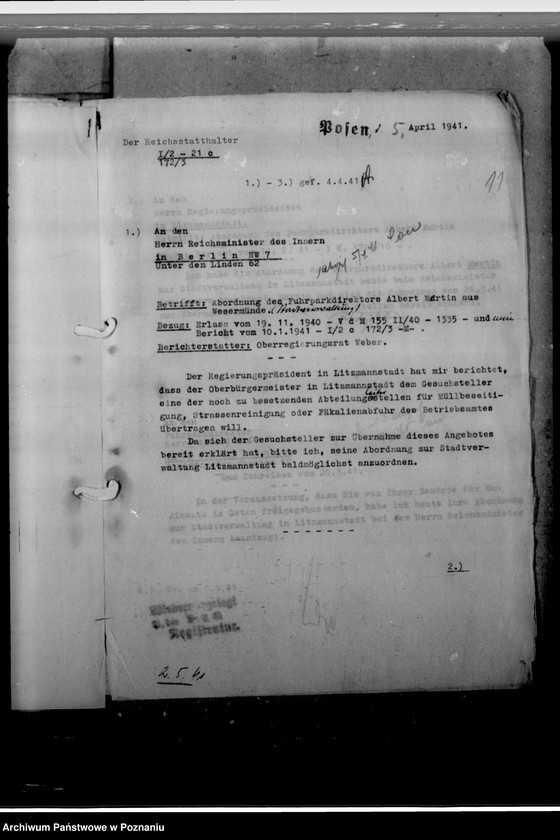 Obraz 15 z jednostki "Mertin, Albert - urzędnik"