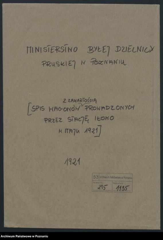 Obraz 2 z jednostki "[Spis wagonów z zawartością prowadzonych przez stację Iłowo w maju 1921]"